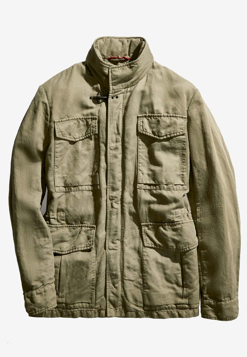 Fay Archive Garment-Dyed Field Jacket NAM1948016TVW2V419OLIVE