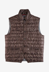 Fay Archive Quilted Buttoned Vest Brown NAM20490640WLWS808BROWN