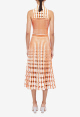 Simkhai Nash Cut-Out Knit Midi Dresses Orange