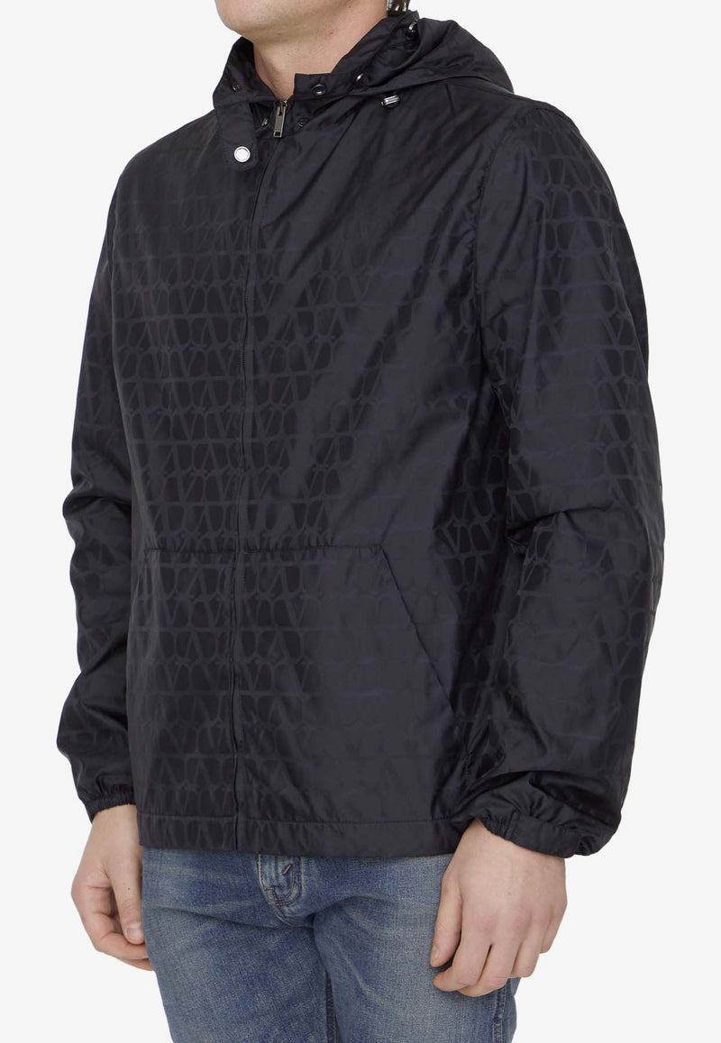 Valentino Toile Iconographe Print Windbreaker Jacket Black 4V3CI351-9VF-MXM