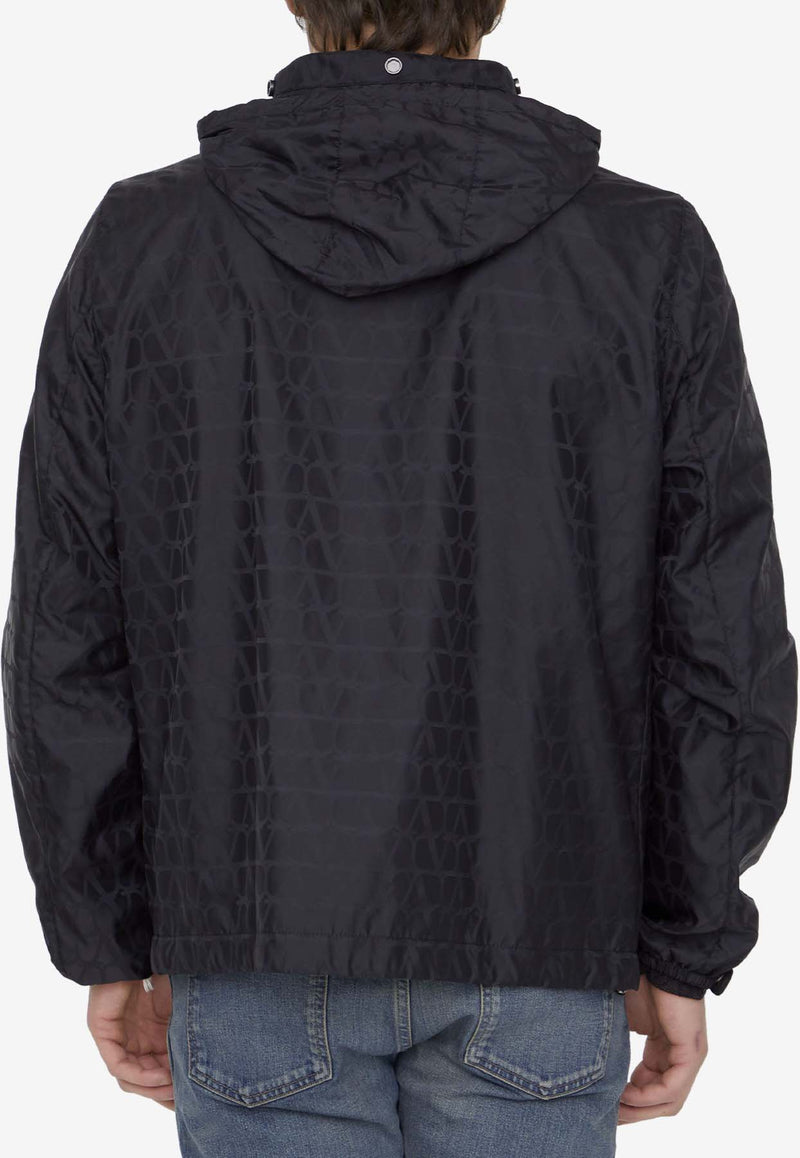 Valentino Toile Iconographe Print Windbreaker Jacket Black 4V3CI351-9VF-MXM