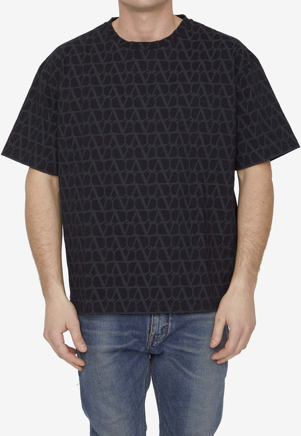 Valentino Toile Iconographe Print Crewneck T-shirt Black 4V3MG14Y-9KC-MXM