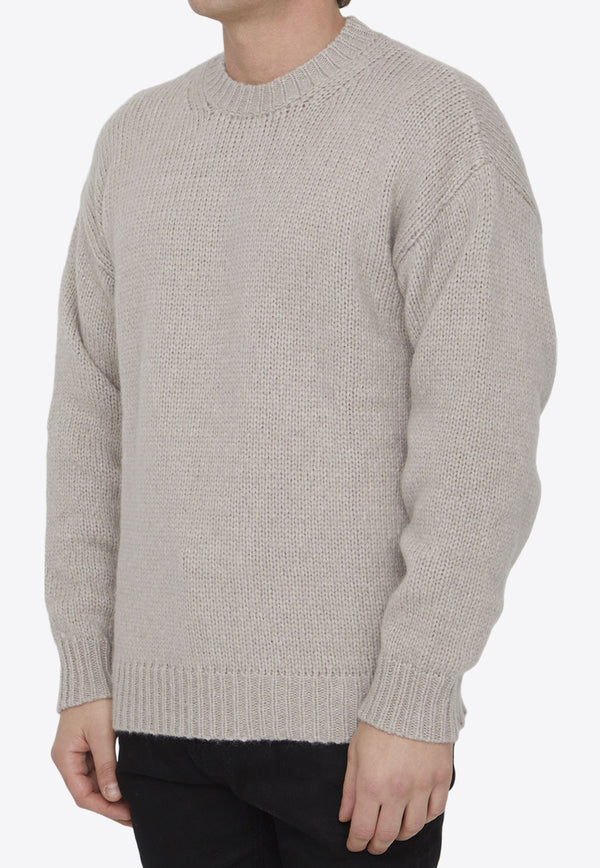 Roberto Collina Crewneck Sweater in Alpaca Blend Beige RP47101--MASTICE