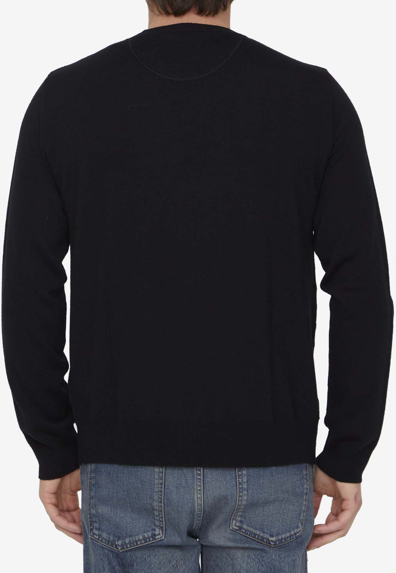 Valentino Toile Iconographe Jacquard Knit Sweater Black 4V3KC28E-9VR-N01