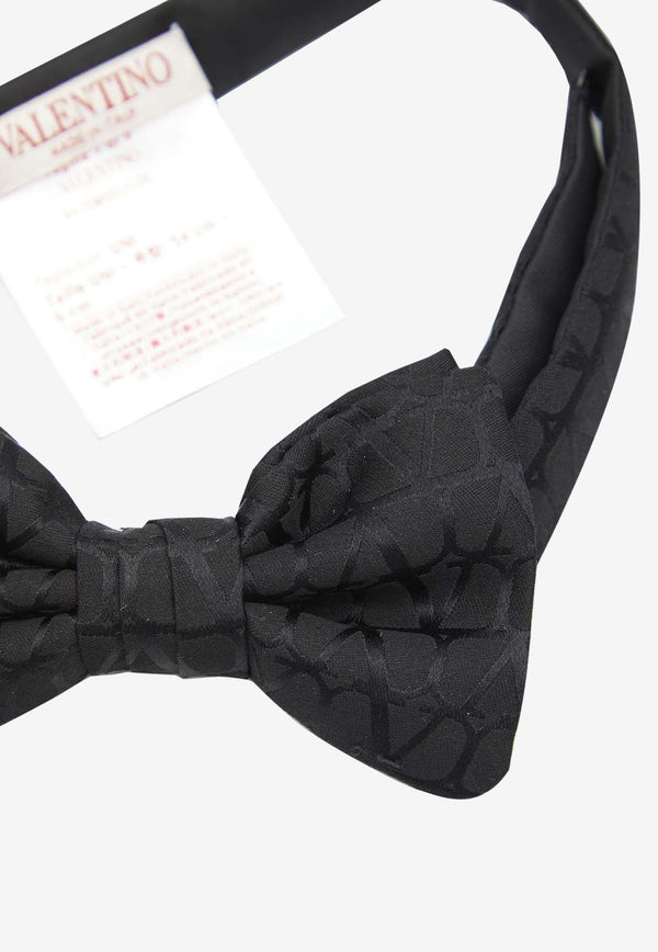 Valentino Toile Iconographe Jacquard Silk Bow Tie Black 4Y2EW002GDC--0NO