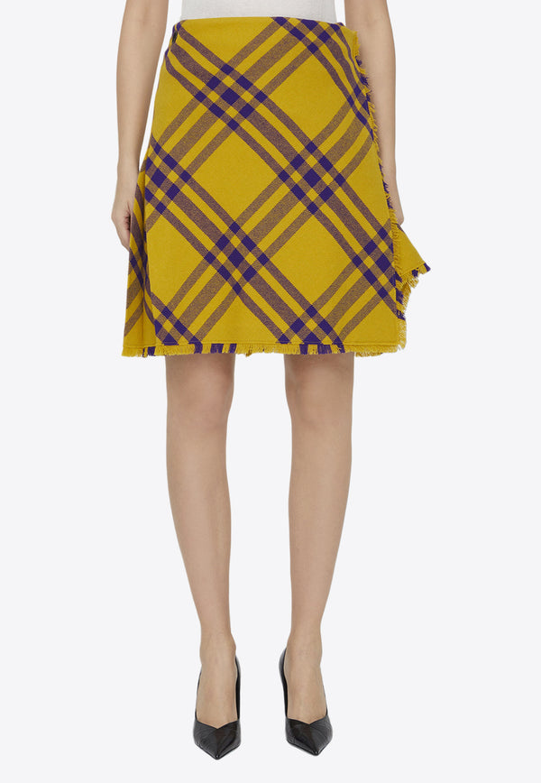 Burberry Check Wool Mini Skirt Yellow 8077198--B7339