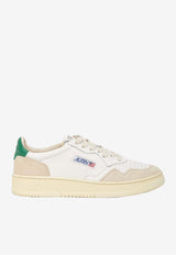 Autry Medalist Leather and Suede Low-Top Sneakers White AULM-LS-23