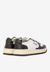 Autry Medalist Bicolor Low-Top Leather Sneakers Monochrome AULM-WB-01
