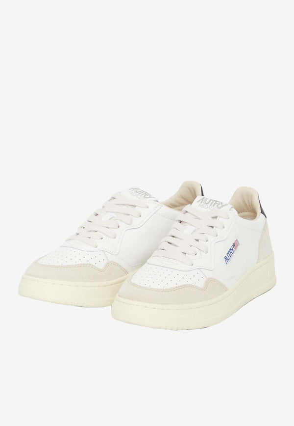 Autry Medalist Leather and Suede Low-Top Sneakers White AULW-LS-21
