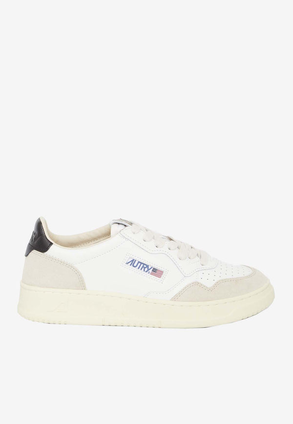 Autry Medalist Leather and Suede Low-Top Sneakers White AULW-LS-21