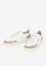 Autry Medalist Leather and Suede Low-Top Sneakers White AULW-GS-28