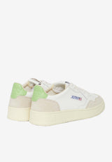Autry Medalist Leather and Suede Low-Top Sneakers White AULW-LS-65