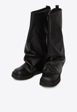 The Attico Robin Combat Boots in Calf Leather Black WS798-L019-100