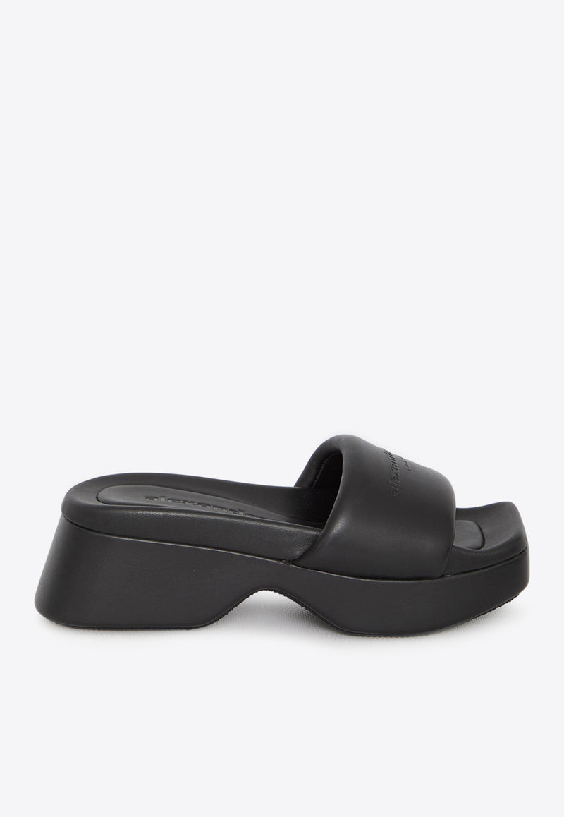 Alexander Wang Float Leather Slides Black 30124S028--001