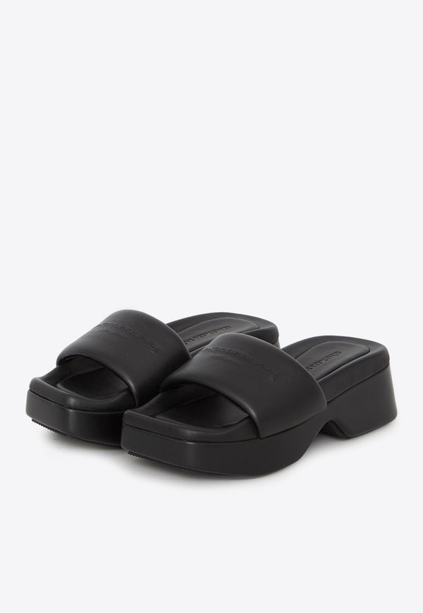 Alexander Wang Float Leather Slides Black 30124S028--001