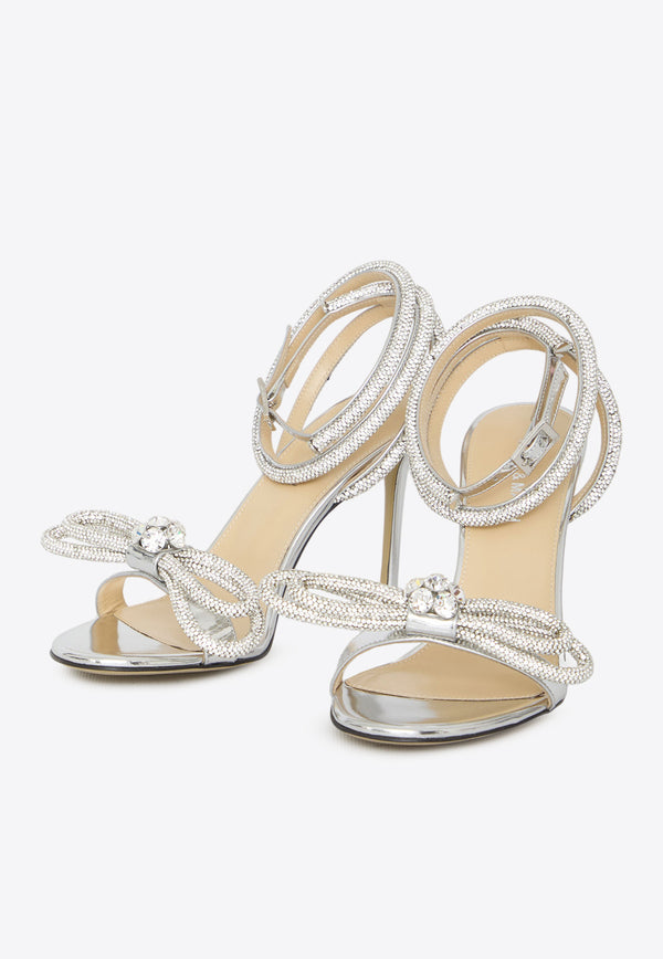 Mach & Mach 95 Double Bow Crystal-Embellished Sandals R24-S0445-SPE-SLV