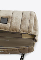 Tory Burch Mini Kira Velvet Shoulder Bag Beige 156875--294