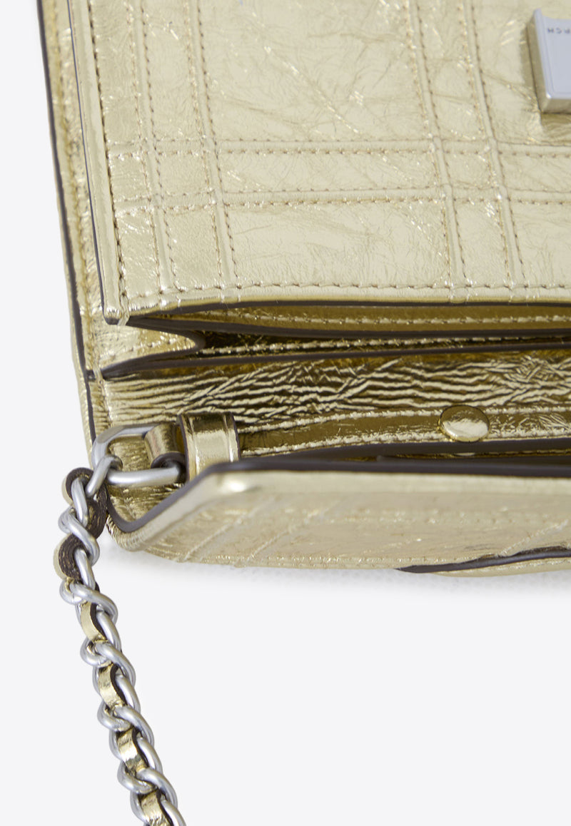 Tory Burch Fleming Soft Metallic Chain Crossbody Bag Gold 152606--700