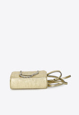 Tory Burch Mini Fleming Soft Chain Tote Bag in Metallic Leather Gold 152480--700
