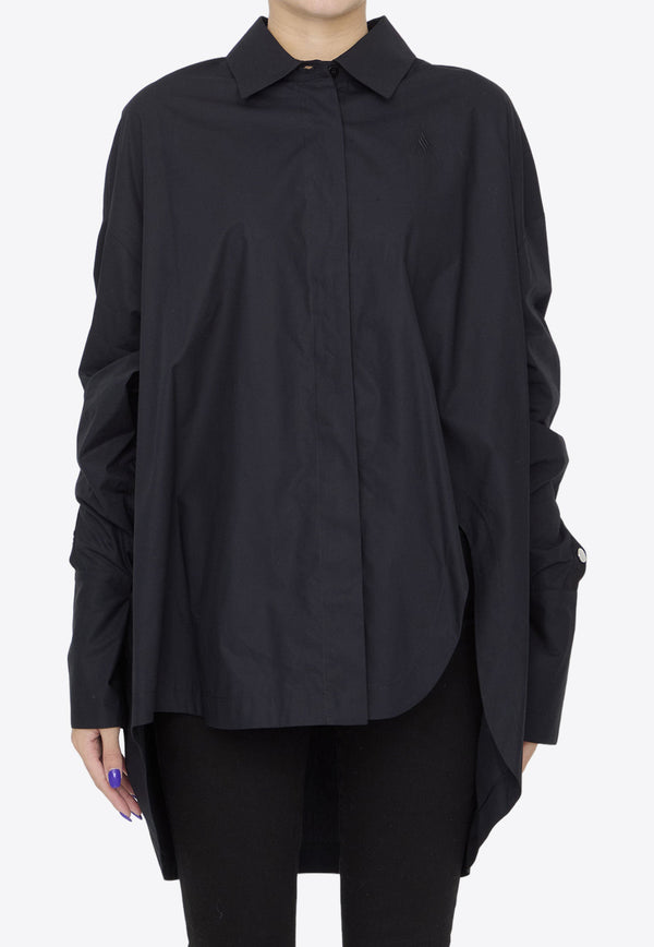 The Attico Asymmetric Long-Sleeved Shirt Black WCH16-C052-100