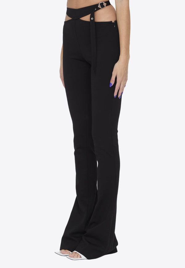 The Attico Cut-Out Flared Pants Black WCP166-RY02-100