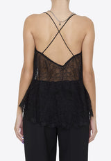 The Attico Cut-Out Sleeveless Lace Top Black WCT234-PA51-100