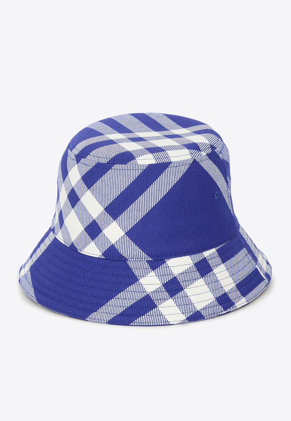 Burberry Check Print Bucket Hat Blue 8079490--B7369