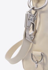 Burberry Medium Knight Calf Leather Shoulder Bag Ivory 8081734--B7348