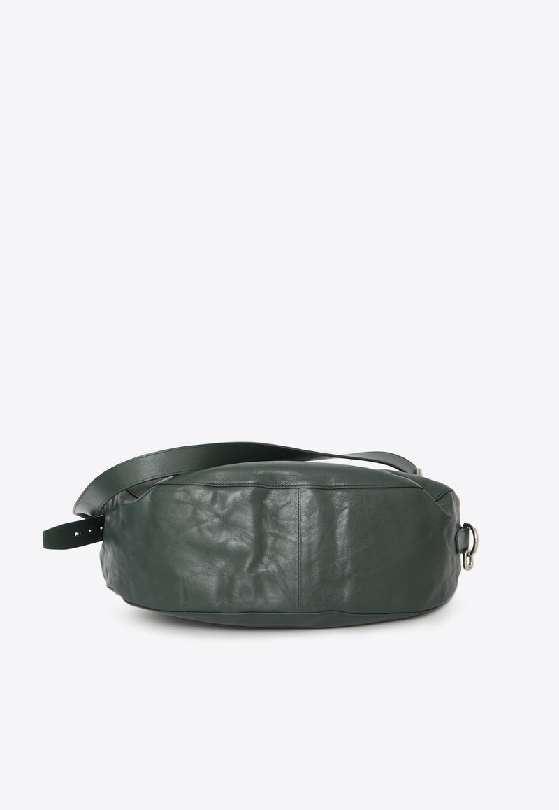 Burberry Medium Knight Calf Leather Shoulder Bag Green 8083344--B7325