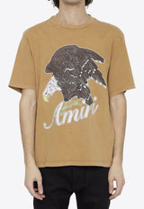 Amiri Eagle Print Crewneck T-shirt Orange PS24MJG006--CHAI TEA