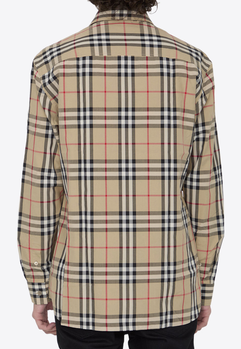 Burberry Signature Check Long-Sleeved Shirt Beige 8070577--A7028