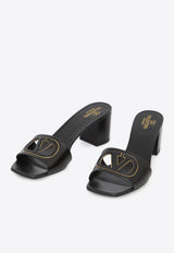 Valentino 60 VLogo Signature Leather Sandals  Black 4W2S0IR3-RLL-FV0