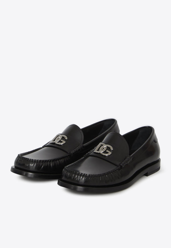 Dolce & Gabbana Logo-Plaque Leather Loafers A30248-AQ237-80999