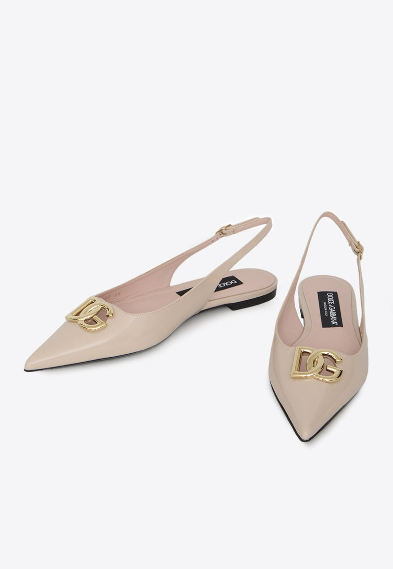 Dolce & Gabbana Patent Leather Pointed-Toe Flats CG0750-A1037-8L419