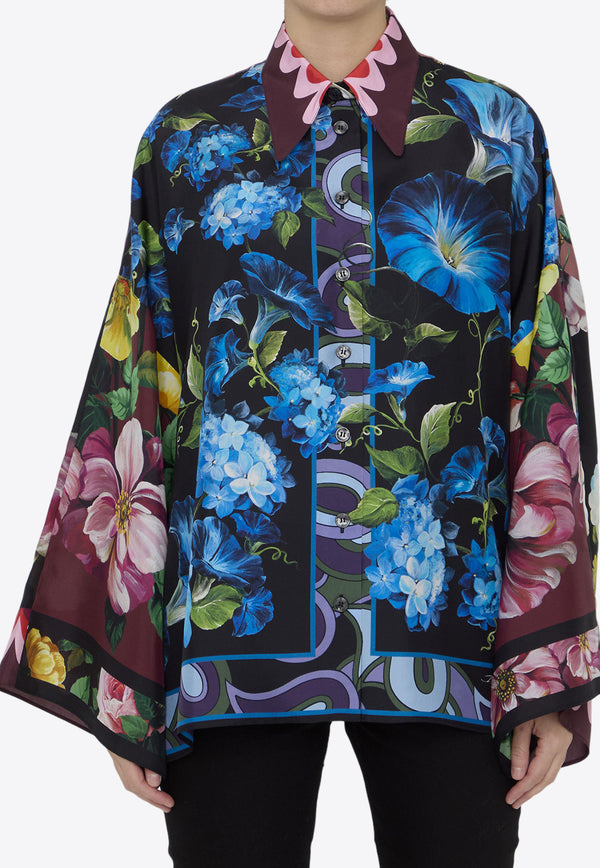 Dolce & Gabbana Fiori Long-Sleeved Silk Shirt F5O28T-HI1QN-S9000
