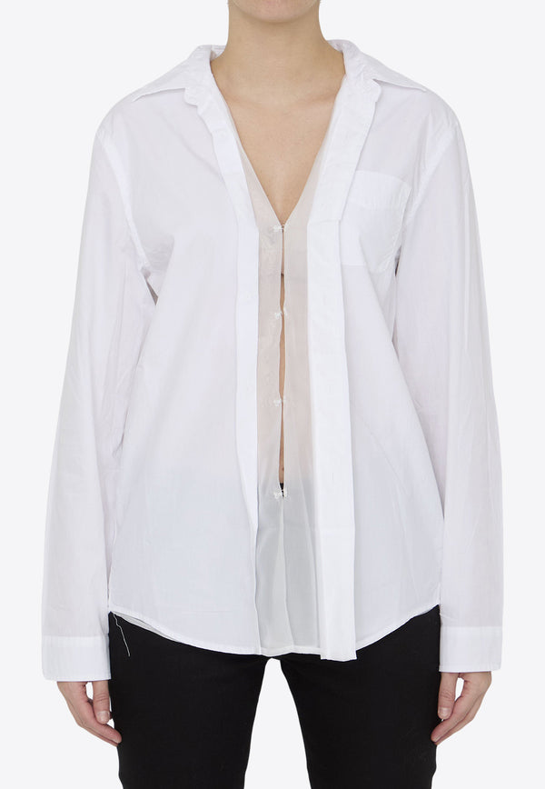 R13 Fold-Out Long-Sleeved Shirt White R13WR246--R339B