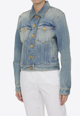 Balmain Washed Denim Jacket Blue CF1TC130DE04--6FF