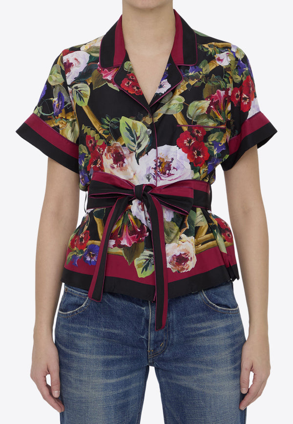 Dolce & Gabbana Roseto Floral Shirt in Silk F5G67H-HI1R5-HD4YA