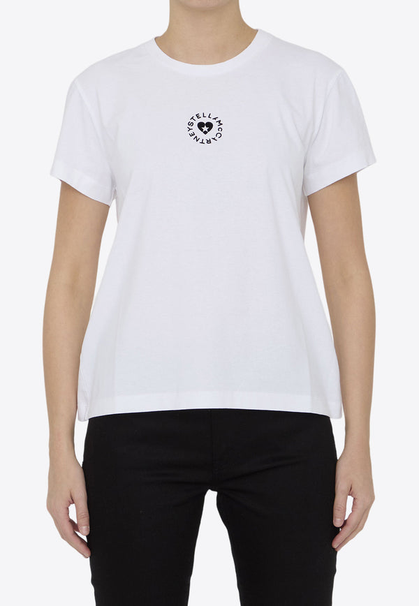 Stella McCartney Lovestruck Logo Print Crewneck T-Shirt White 6J0273-3SPY53-9000