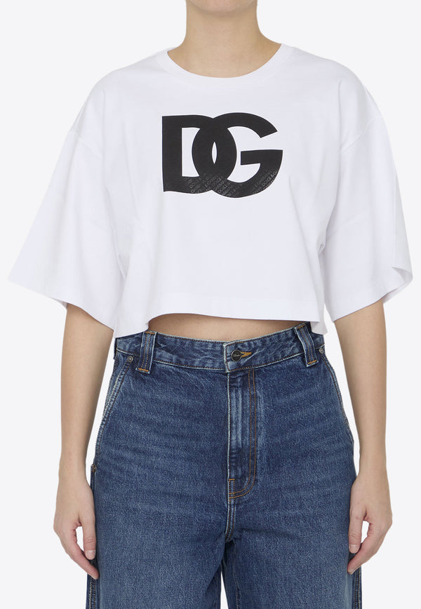 Dolce & Gabbana Logo-Printed Cropped T-shirt F8U81T-GDB6Q-W0800
