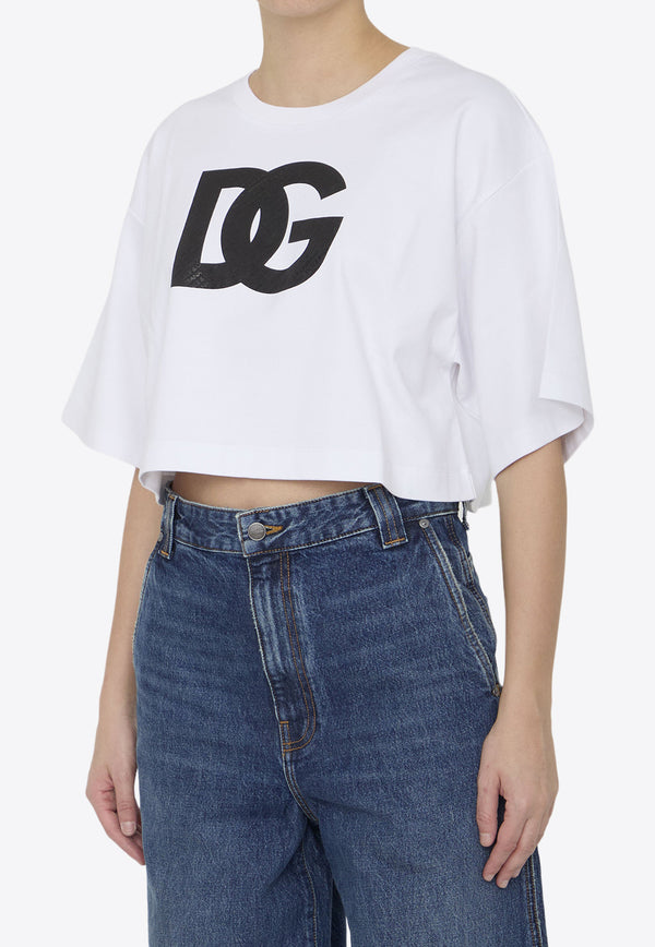 Dolce & Gabbana Logo-Printed Cropped T-shirt F8U81T-GDB6Q-W0800