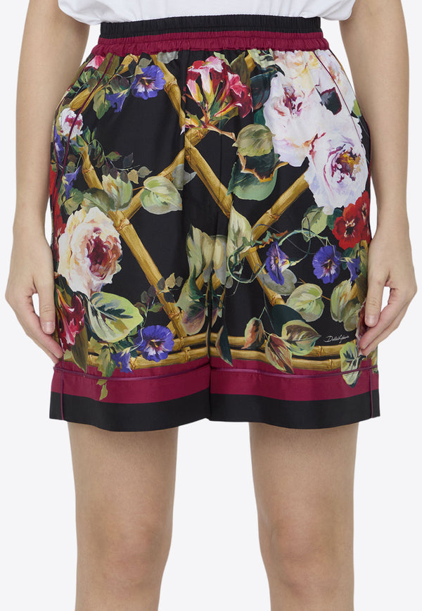 Dolce & Gabbana Roseto Mini Shorts in Silk FTAM7T-HI1RG-HH4YA