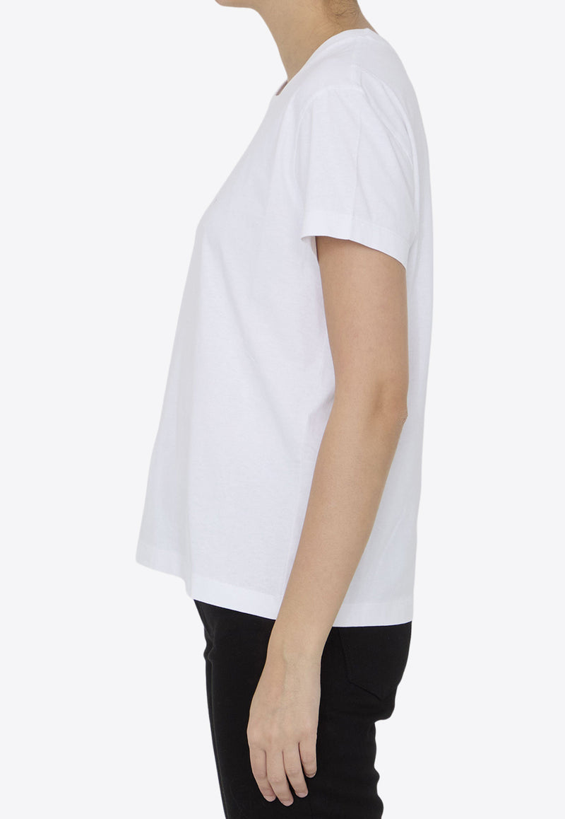 Stella McCartney Iconics Love Logo Embroidered T-shirt White 6J0273-3SPY52-9000