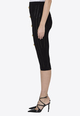 Balmain Knitted Midi Pencil Skirt Black CF1LD043KF24--0PA