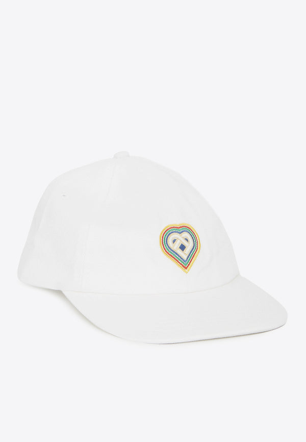 Casablanca Rainbow Heart Baseball Cap White AF23-HAT-002-05--
