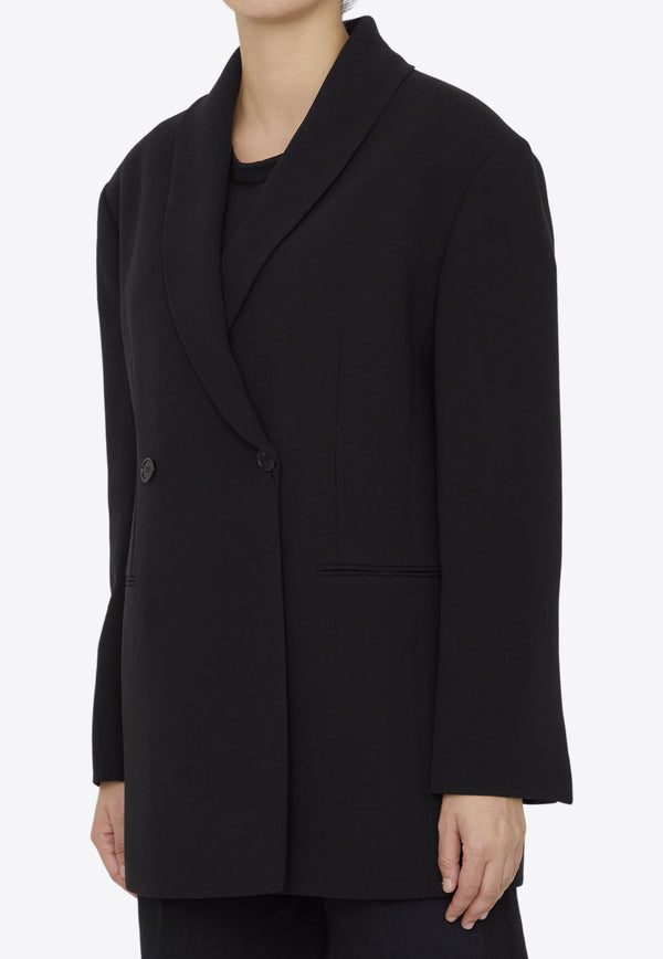 The Row Diomede Double-Breasted Wool Blazer Black 7428-W2571-BLK