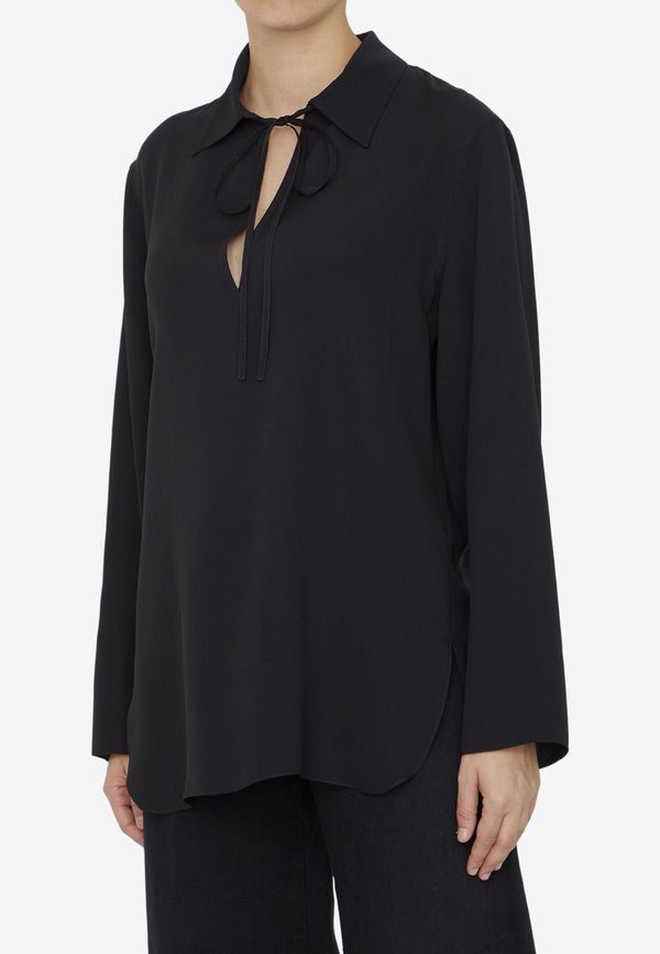 The Row Malon Cut-Out Sleeved Blouse Black 7498-W2583-BLK