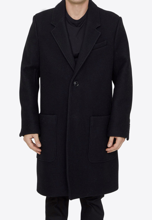 AMI PARIS Single-Breasted Wool Coat Black HCO005-WV0020-BLACK