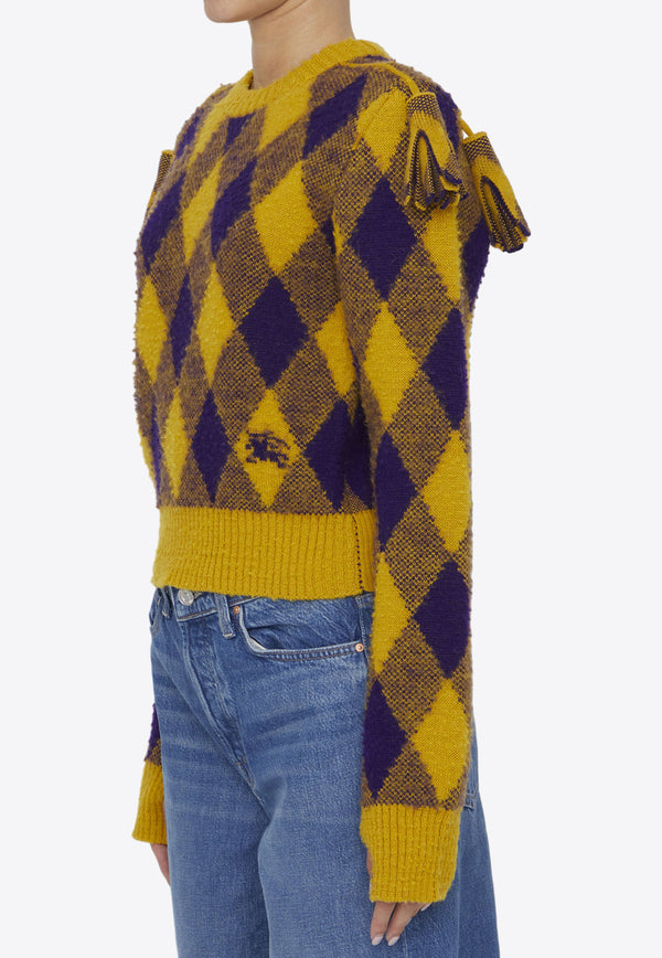 Burberry Argyle Crewneck Wool Sweater Yellow 8076945--B7448