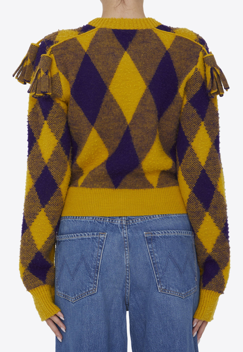 Burberry Argyle Crewneck Wool Sweater Yellow 8076945--B7448